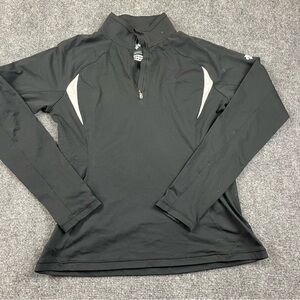 DESCENTE Women’s 1/4 Zip T-Neck Baselayer Long Underwear Black shirt size: 10